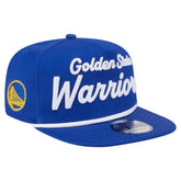 Golden State Warriors Team Text Golfer Snapback Hat Royal - NBA