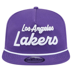 Los Angeles Lakers Team Text Golfer Snapback Hat Purple - NBA