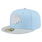 Chicago Blackhawks New Era Color Pack Two-Tone 59FIFTY Fitted Hat - Light Blue/Gray - NHL