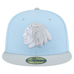 Chicago Blackhawks New Era Color Pack Two-Tone 59FIFTY Fitted Hat - Light Blue/Gray - NHL