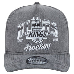 Los Angeles Kings New Era Throwback Washed A-Frame Pre-Curved 9FIFTY Snapback Hat - Charcoal - NHL