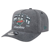 Minnesota Wild New Era Throwback Washed A-Frame Pre-Curved 9FIFTY Snapback Hat - Charcoal - NHL