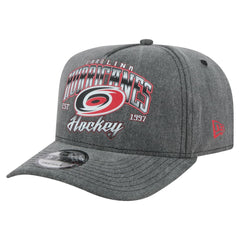Carolina Hurricanes New Era Throwback Washed A-Frame Pre-Curved 9FIFTY Snapback Hat - Charcoal - NHL