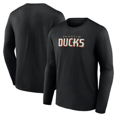 Anaheim Ducks Fanatics Wordmark Logo Long Sleeve T-Shirt - Black - NHL