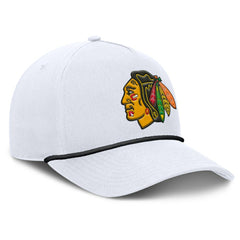 Chicago Blackhawks Fanatics Rope A-Frame Adjustable Hat - White - NHL