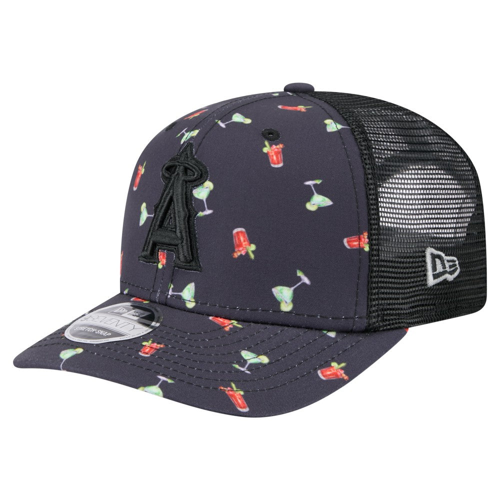Los Angeles Angels New Era Adventure Drinks Pattern 9SEVENTY Stretch-Snap Hat - MLB