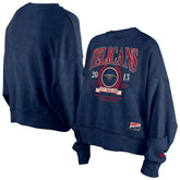 New Orleans Pelicans Women's Throwback Vintage Enzyme Wash Oversized Boxy Pullover Sweatshirt Navy - NBA