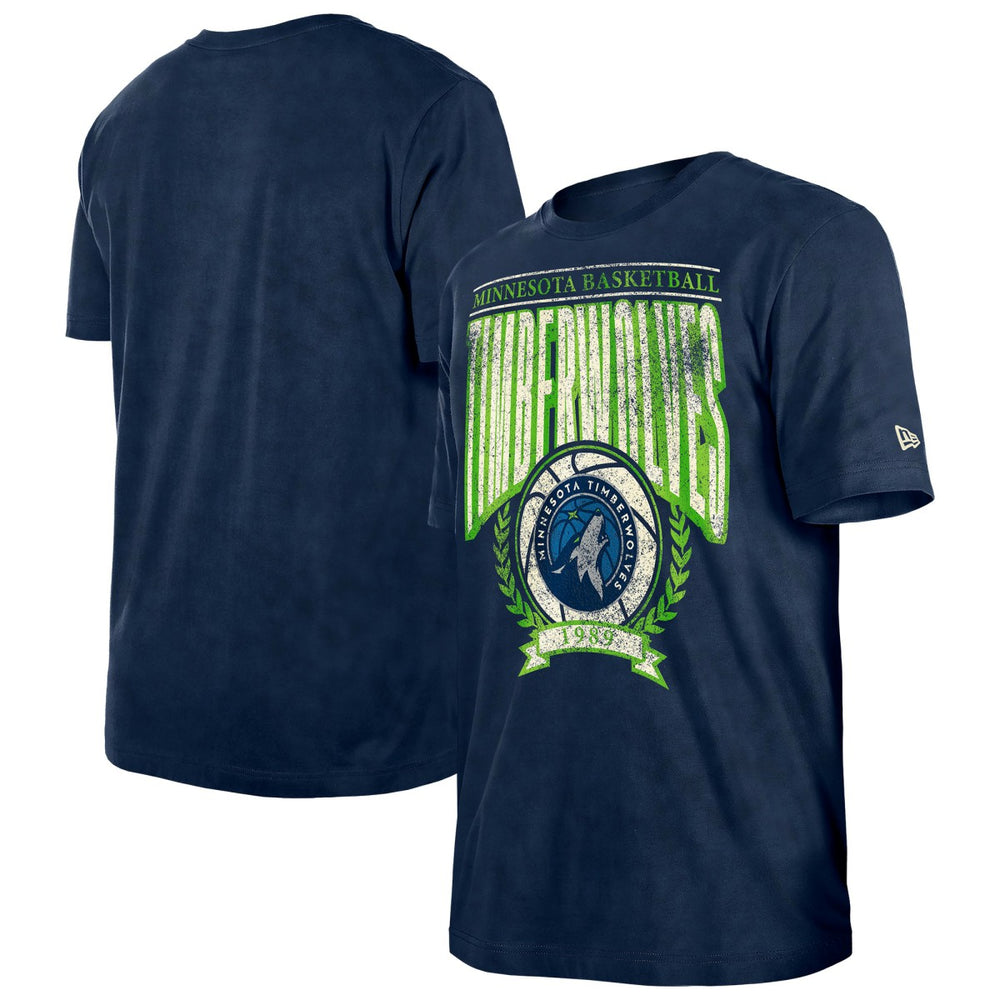 Minnesota Timberwolves Throwback Vintage Boxy Mineral Wash T-Shirt Navy - NBA