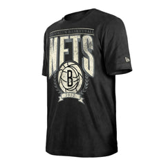 Brooklyn Nets Throwback Vintage Boxy Mineral Wash T-Shirt Black - NBA