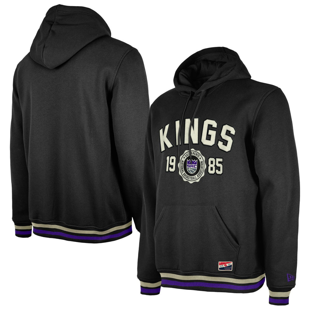 Sacramento Kings Throwback Vintage Pullover Hoodie Black - NBA