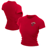 Miami Heat Women's Leisure Collection Baby Doll Cropped T-Shirt Dark Red - NBA