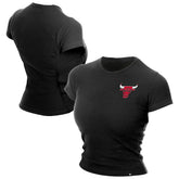 Chicago Bulls Women's Leisure Collection Baby Doll Cropped T-Shirt Black - NBA