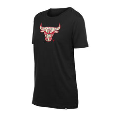 Chicago Bulls Women's Glam Game Flower T-Shirt Black - NBA