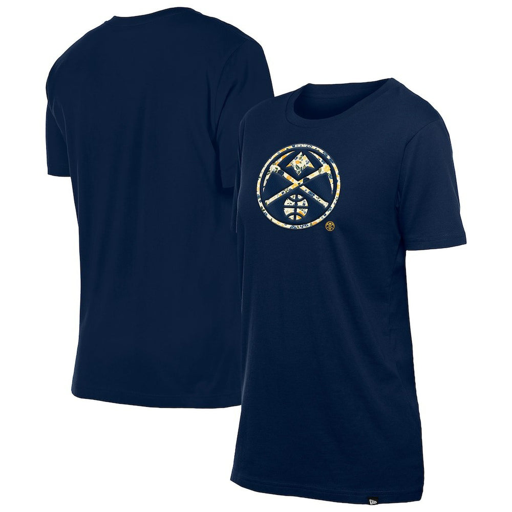Denver Nuggets Women's Glam Game Flower T-Shirt Navy - NBA