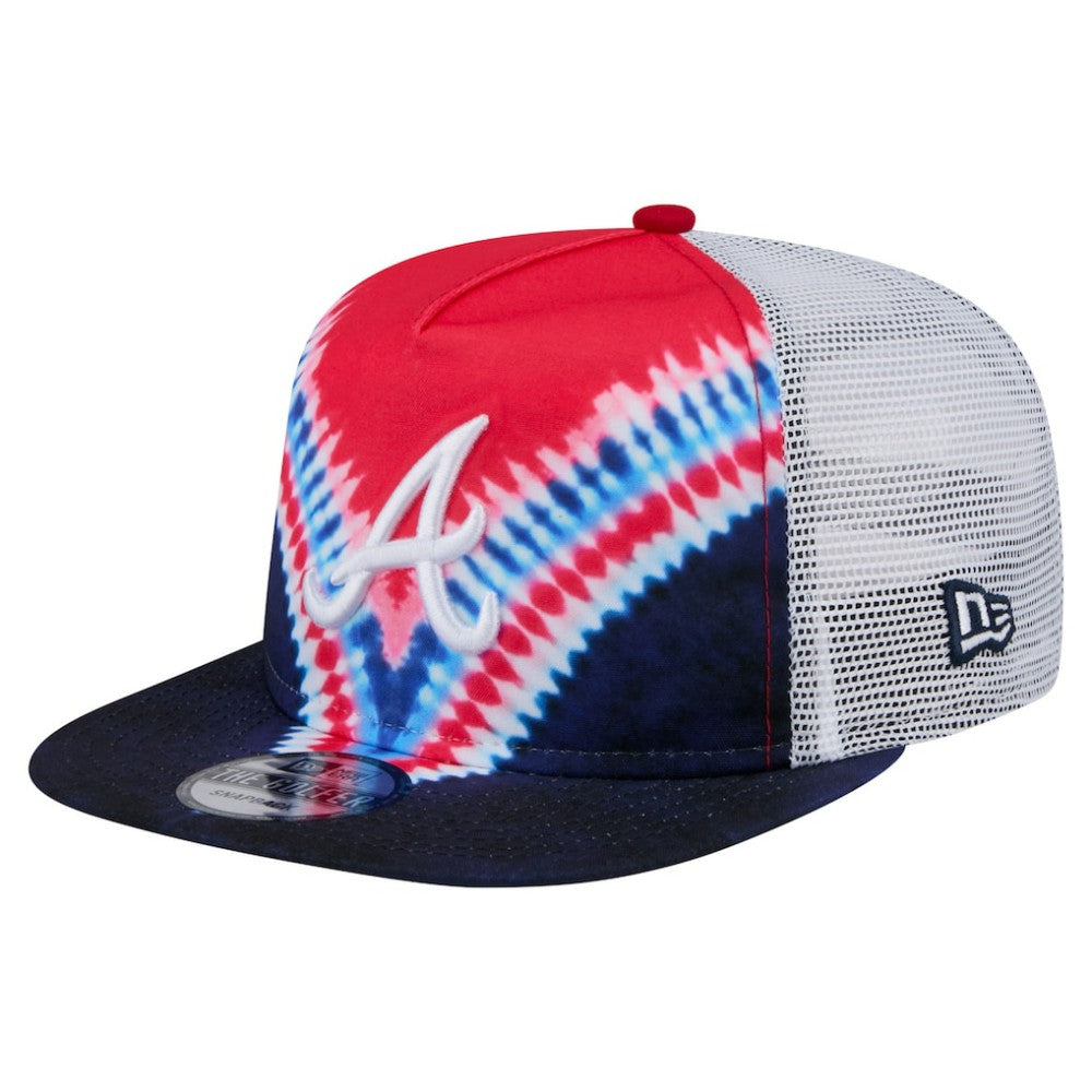 Atlanta Braves New Era Tie-Dye Golfer Trucker Adjustable Hat Hats - MLB