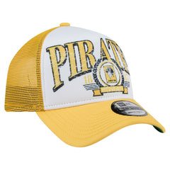 Pittsburgh Pirates New Era Distressed 9FORTY A-Frame Adjustable Trucker Hat - MLB