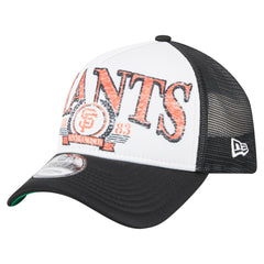 San Francisco Giants New Era Distressed 9FORTY A-Frame Adjustable Trucker Hat - MLB