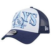 Tampa Bay Rays New Era Distressed 9FORTY A-Frame Adjustable Trucker Hat - MLB