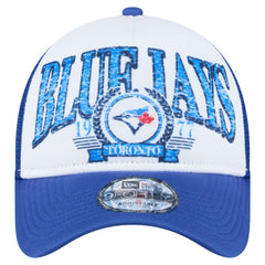 Toronto Blue Jays New Era Distressed 9FORTY A-Frame Adjustable Trucker Hat - MLB