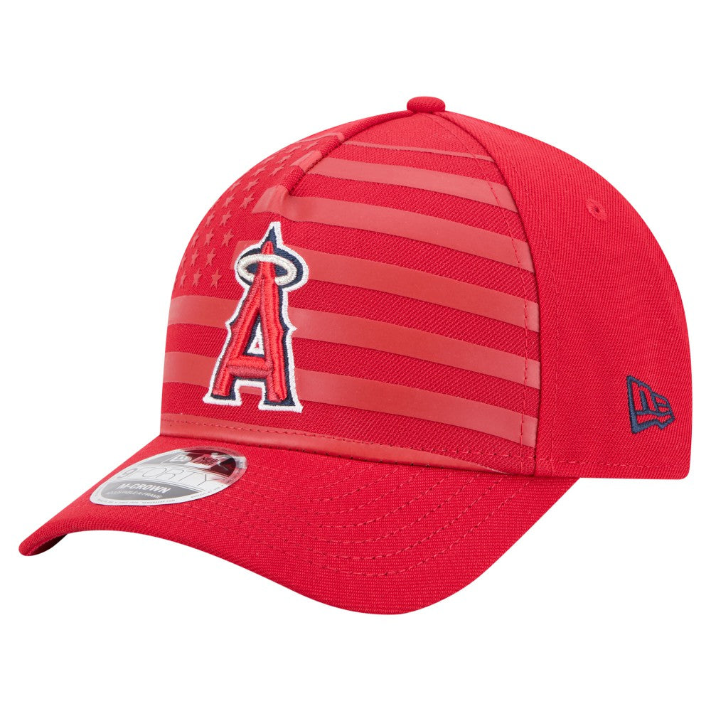 Los Angeles Angels New Era American Flag 9FORTY M-Crown A-Frame Adjustable Hat - MLB