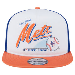 New York Mets New Era Retro Script Trucker 9FIFTY Snapback Hat - MLB
