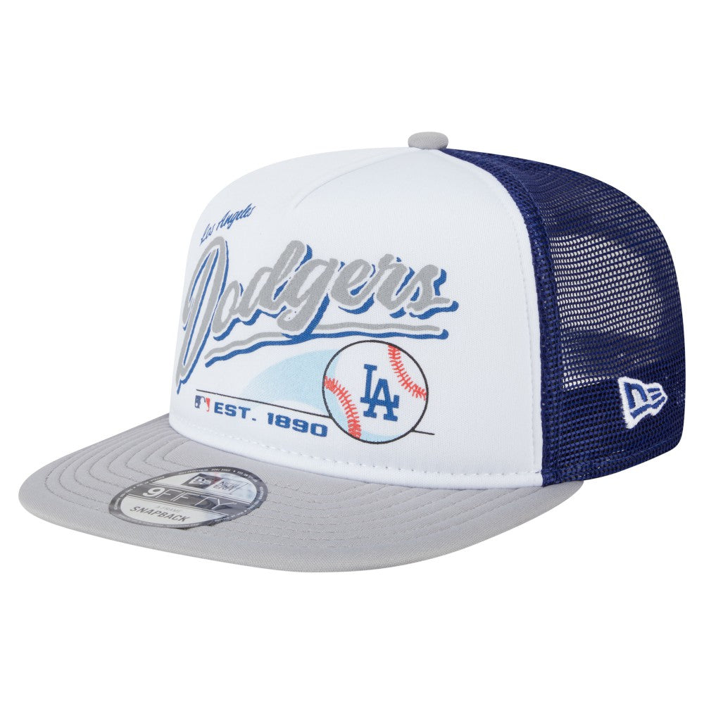 Los Angeles Dodgers New Era Retro Script Trucker 9FIFTY Snapback Hat - MLB