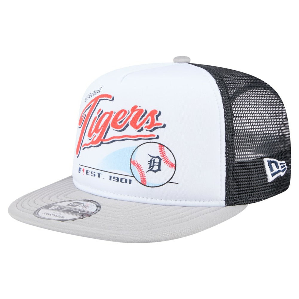 Detroit Tigers New Era Retro Script Trucker 9FIFTY Snapback Hat - MLB