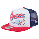 Texas Rangers New Era Retro Script Trucker 9FIFTY Snapback Hat - MLB