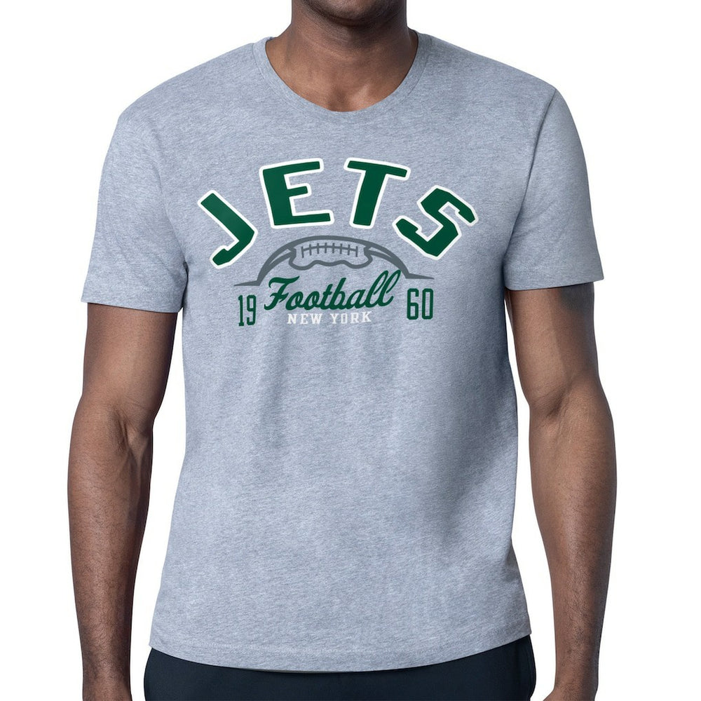 New York Jets Starter Half Ball Logo T-Shirt Heather Gray | NFL