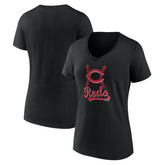 Cincinnati Reds Women's Fastball V-Neck T-Shirt - MLB