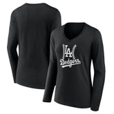 Los Angeles Dodgers Women's Fastball Long Sleeve V-Neck T-Shirt - MLB