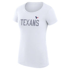 Houston Texans G-III 4Her by Carl Banks Women's Super-Slim Fit Lightweight Dot Print T-Shirt White | NFL