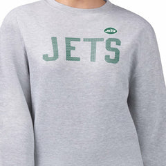 New York Jets G-III 4Her by Carl Banks Women's Dot Print Fleece Pullover Sweatshirt Heather Gray | NFL