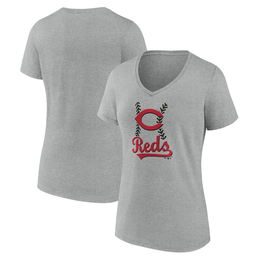 Cincinnati Reds Women's Fastball V-Neck T-Shirt - MLB
