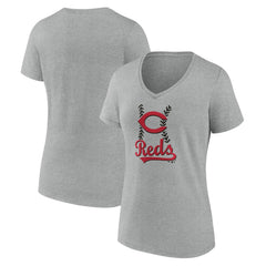 Cincinnati Reds Women's Fastball V-Neck T-Shirt - MLB