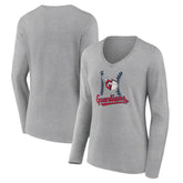 Cleveland Guardians Women's Fastball Long Sleeve V-Neck T-Shirt - MLB