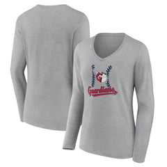 Cleveland Guardians Women's Fastball Long Sleeve V-Neck T-Shirt - MLB