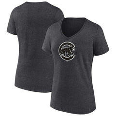 Chicago Cubs Women's Monochrome V-Neck T-Shirt - MLB