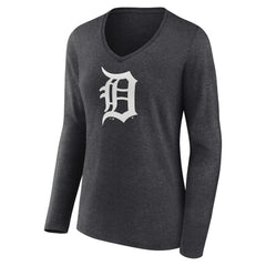 Detroit Tigers Women's Monochrome Long Sleeve V-Neck T-Shirt - MLB