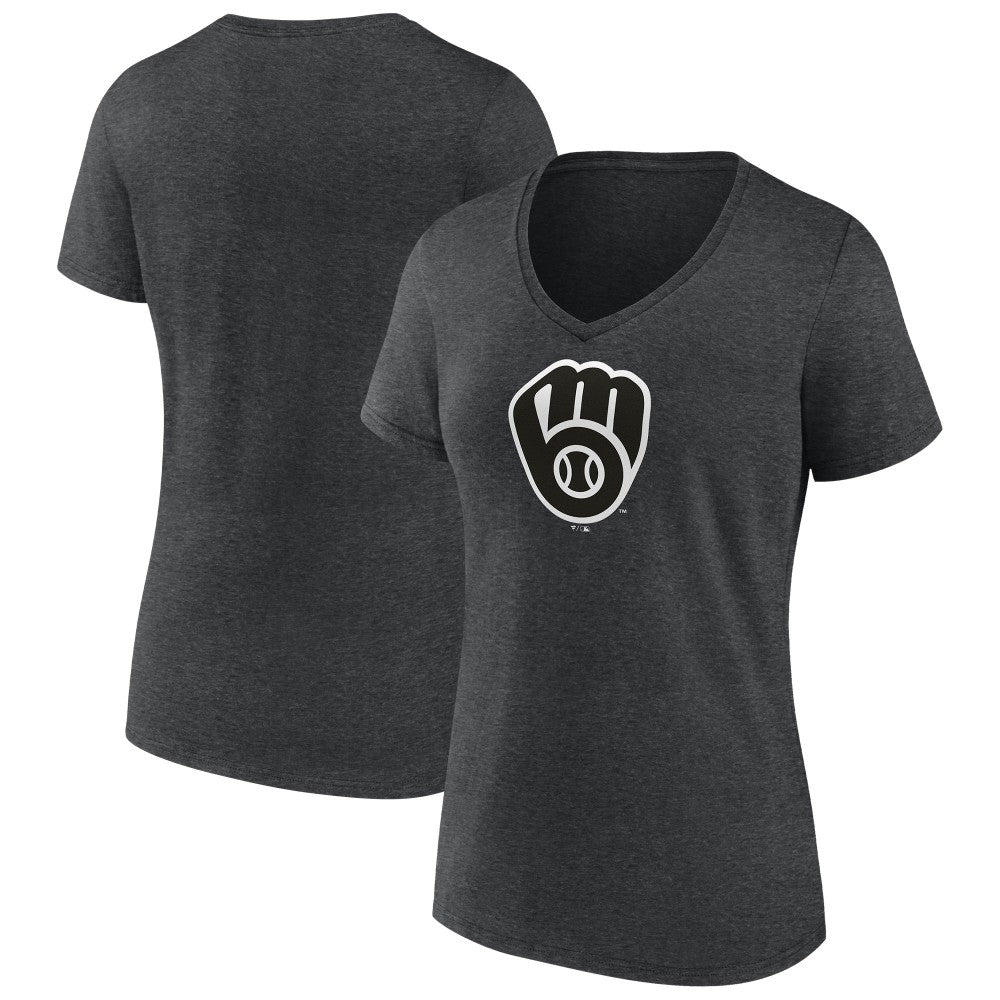 Milwaukee Brewers Women's Monochrome V-Neck T-Shirt - MLB