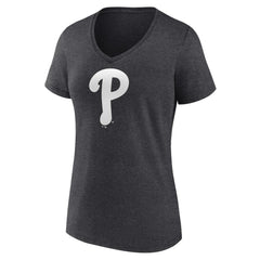 Philadelphia Phillies Women's Monochrome V-Neck T-Shirt - MLB