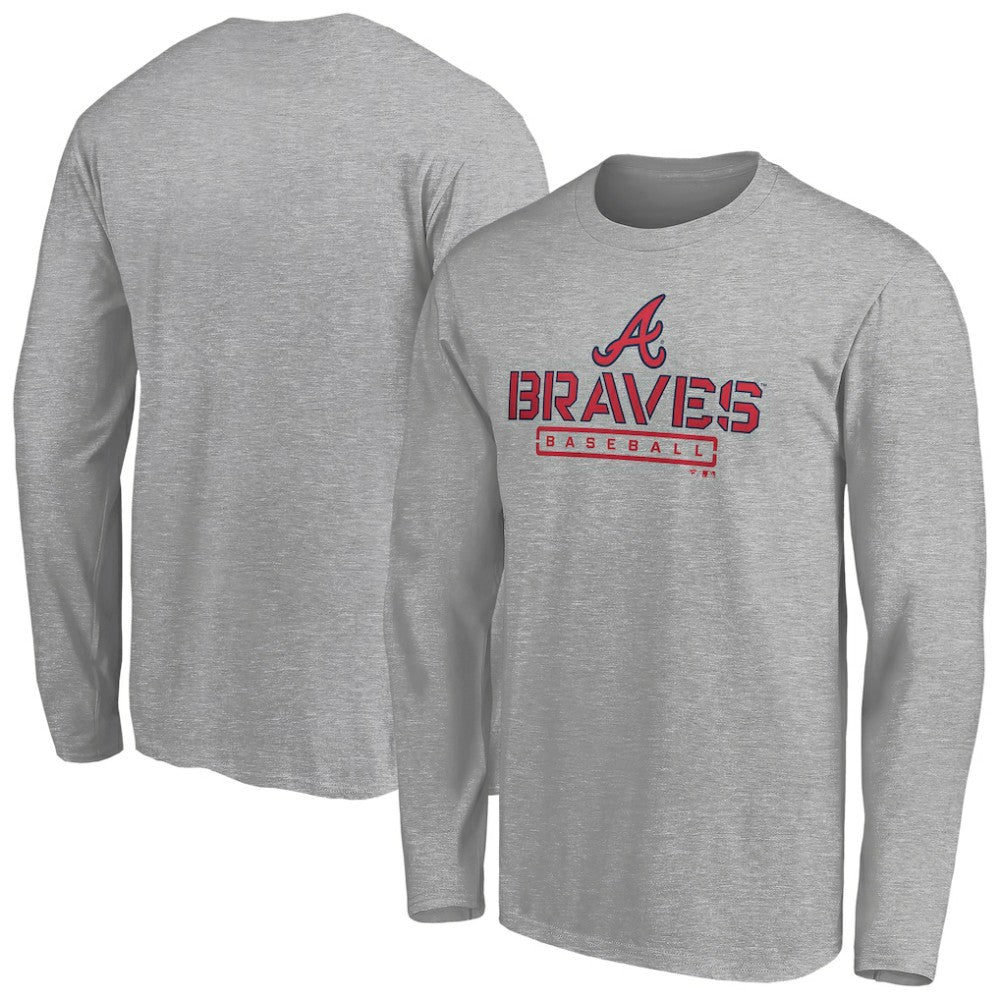 Atlanta Braves Evanston Stencil Long Sleeve T-Shirt - MLB