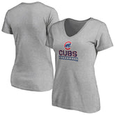 Chicago Cubs Women's Evanston Stencil V-Neck T-Shirt - MLB