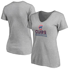 Chicago Cubs Women's Evanston Stencil V-Neck T-Shirt - MLB