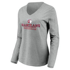Cleveland Guardians Women's Evanston Stencil Long Sleeve V-Neck T-Shirt - MLB