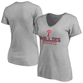 Philadelphia Phillies Women's Evanston Stencil V-Neck T-Shirt - MLB
