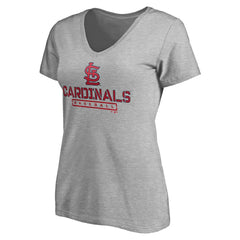 St. Louis Cardinals Women's Evanston Stencil V-Neck T-Shirt - MLB