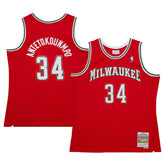 Giannis Antetokounmpo Milwaukee Bucks 2014/15 Hardwood Classics Swingman Jersey Red - NBA