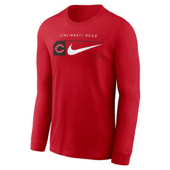 Cincinnati Reds Nike Local Logo Swoosh Lockup Long Sleeve T-Shirt - MLB