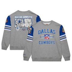Dallas Cowboys Vintage Logo Pullover Sweatshirt Heather Gray | Mitchell & Ness